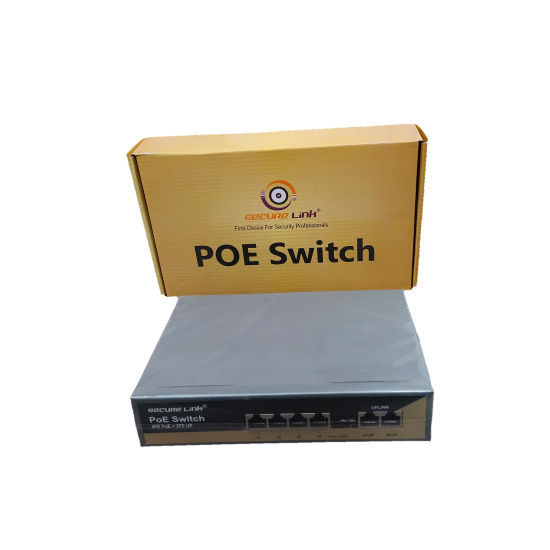 SECURE LINK 4+2 PORT POE SWITCH 4EP + 2FE 10/100MBPS  (POE-0402FE-65W)