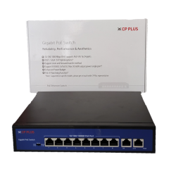 CP PLUS POE SWITCH 8+2 FULL GIGABIT  CP-ANW-GPU8G2-N12